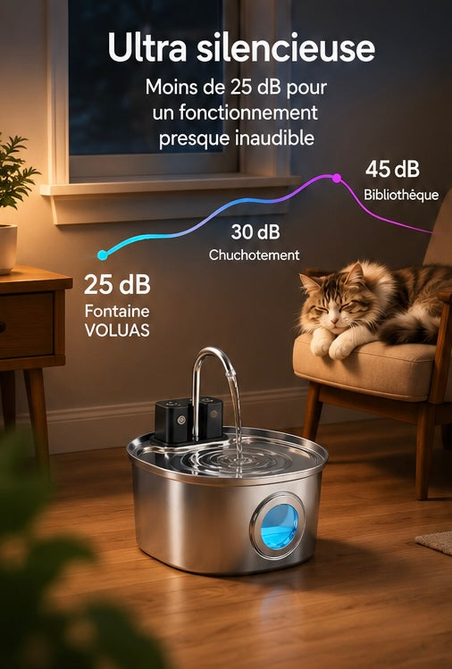 Fontaine à eau AquaPaw Pro 3L — Sans fil, Capteur & Acier Inoxydable