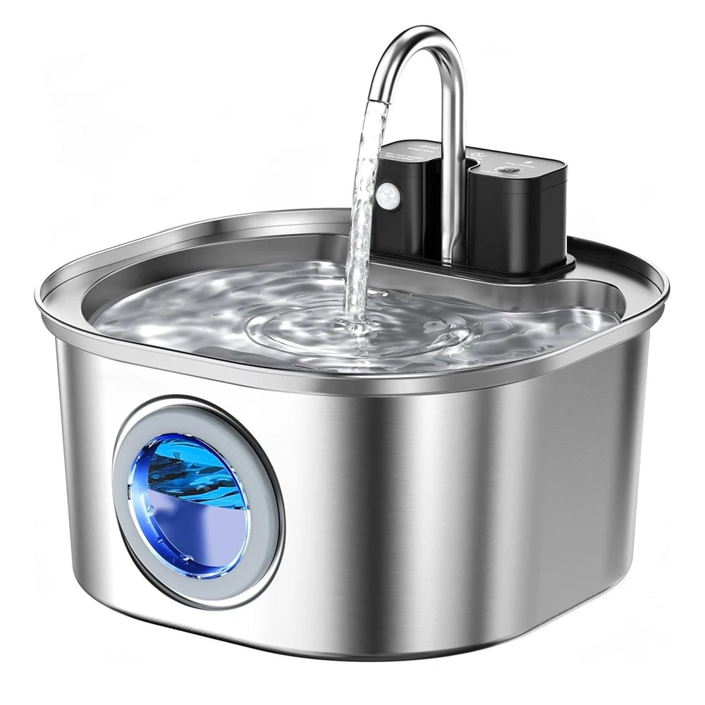 Fontaine à eau AquaPaw Pro 3L — Sans fil, Capteur & Acier Inoxydable